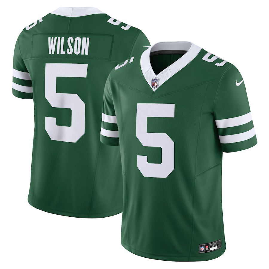 Men New York Jets #5 Garrett Wilson Nike Legacy Green Vapor F.U.S.E. Limited NFL Jersey